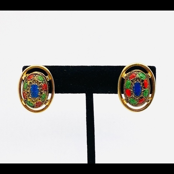Sarah Coventry Vienna Clip Ons Vintage Earrings - Picture 1 of 10